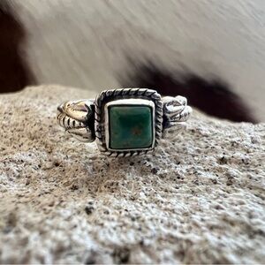 ❤️ Sonoran Gold Turquoise 6.5 Size Ring 925 Southwestern Navajo Style 2 Gm